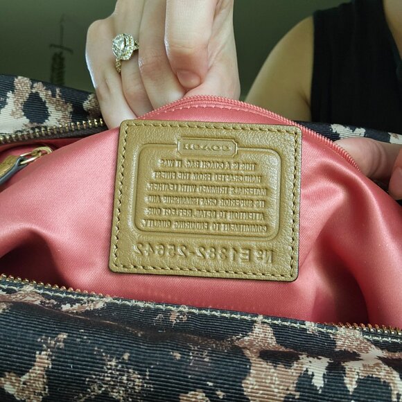 Coach Brown and Black Leopard Print Satchel - Picture 5 of 16